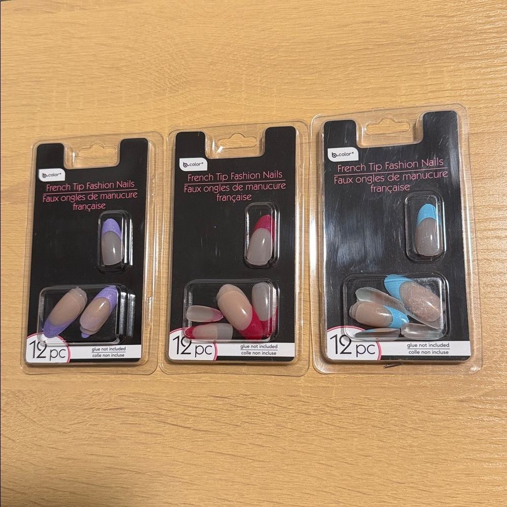 3 French Tip Press on Nail Sets